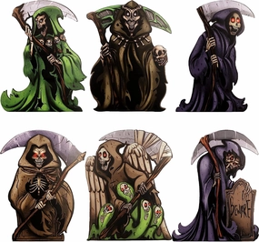 Creepy Crafts 16.34" Grim Reaper Yard Stake Signs, 6 pack