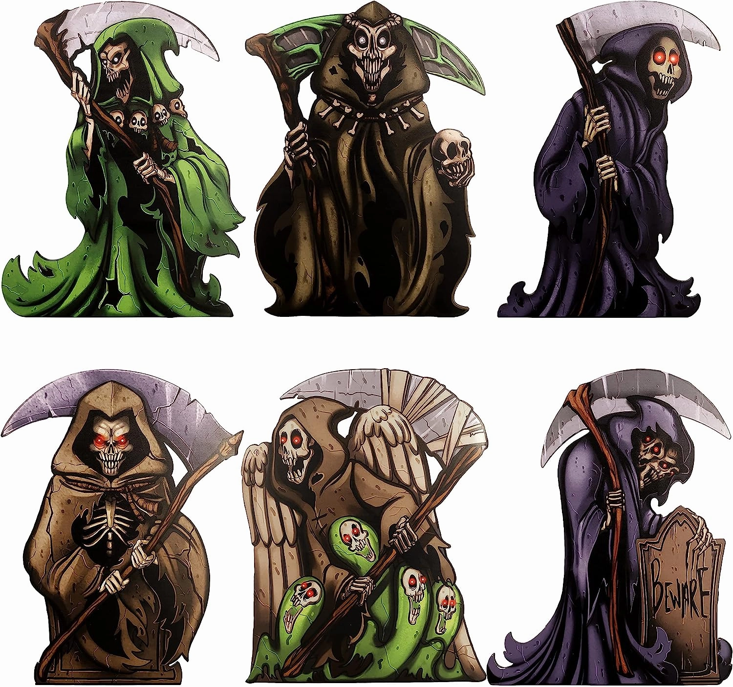 Creepy Crafts 16.34" Grim Reaper Yard Stake Signs, 6 pack