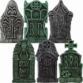 16.9in Foam Graveyard Tombstone, 6 Pack Charming Supplies