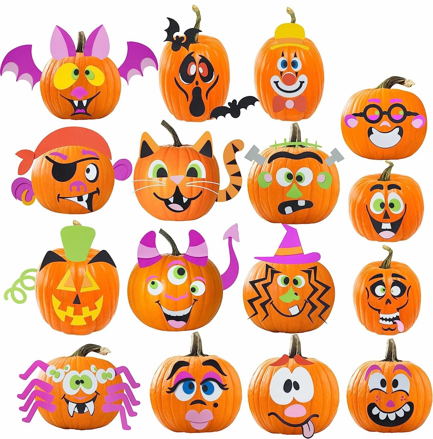 Haunted Supplies 16 Foam Halloween Pumpkin Decorating Craft Kit