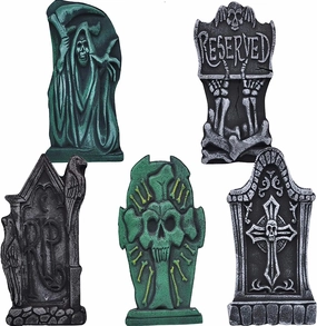Ghostly Lights Mysterious Supplies 17in Foam Graveyard Tombstone, 5 Piece