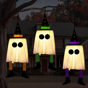 23.6'' 3PCS Halloween Hanging Ghosts Decorations Outdoor Enchanting Figures
