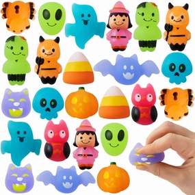Creepy Decor Frightening Ornaments 24 Halloween Mochi Squishy Toys glow in the dark