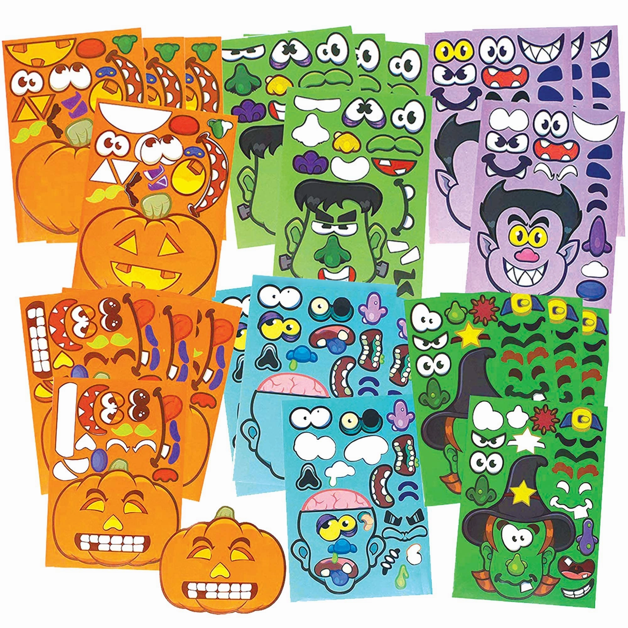 24 Pieces Mix And Match Halloween Decoration Stickers Creepy Props