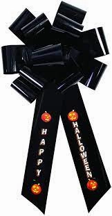 25" PRINTED BOW HAPPY HALLOWEEN WITH DOORHOOK Frightening Ornaments