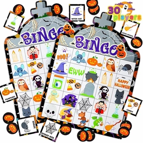 28pcs Halloween Bingo Card Game Ghoulish Figures Fantastic Figures