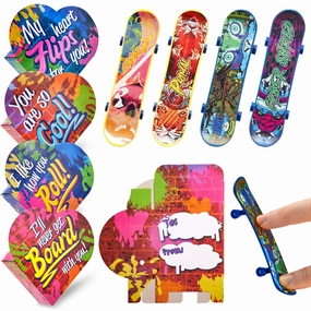 Molecular Structure 28Pcs Mini Skateboards in Boxes with Kids Valentines Cards for Classroom Exchange