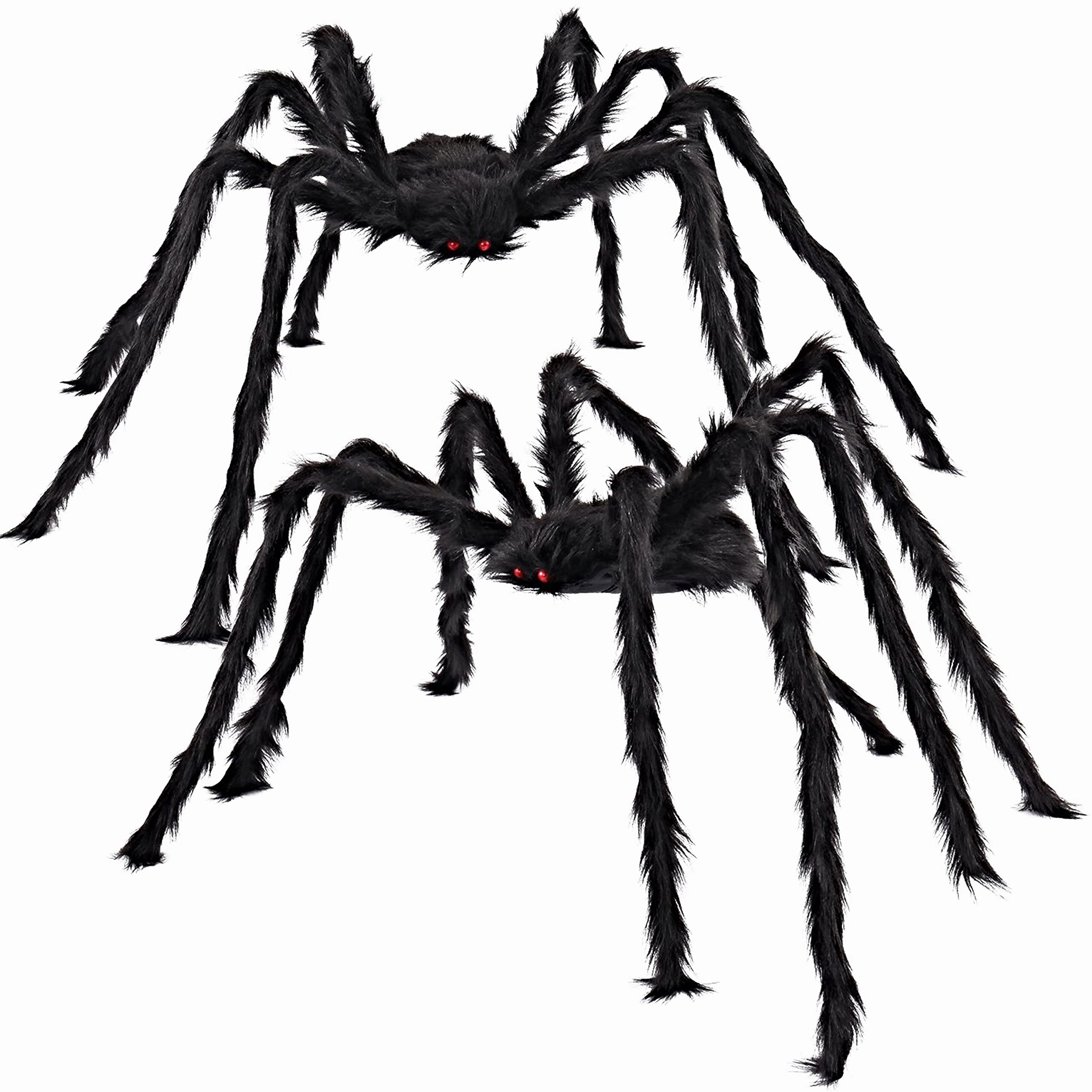 2 Pack 5 Ft Halloween Outdoor Decorations Hairy Black Spider Frightening Supplies Wicked Masks