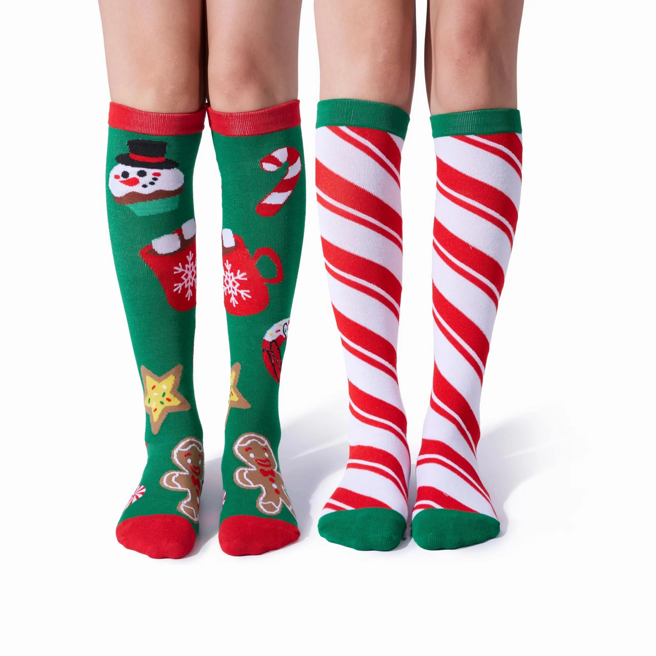 Frightening Displays Haunted Crafts 2 Packs Women Knee High Winter Socks for Xmas, Warm Soft Novelty Socks