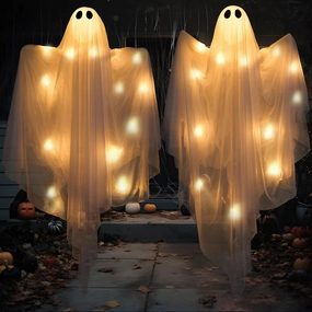 Wicked Accents Fantastic Figures 2 Pcs 35.5?? Halloween Light up Hanging Ghost