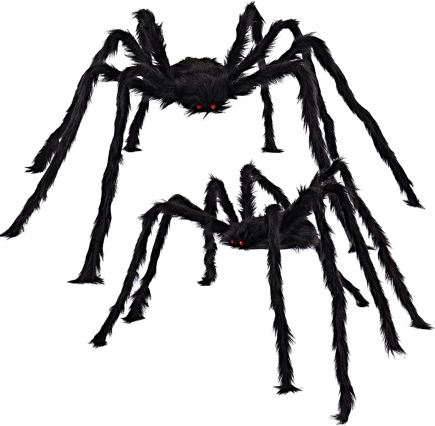 Creepy Decor Ghostly Treats 2 Pcs Spiders with 800sqft Cobweb