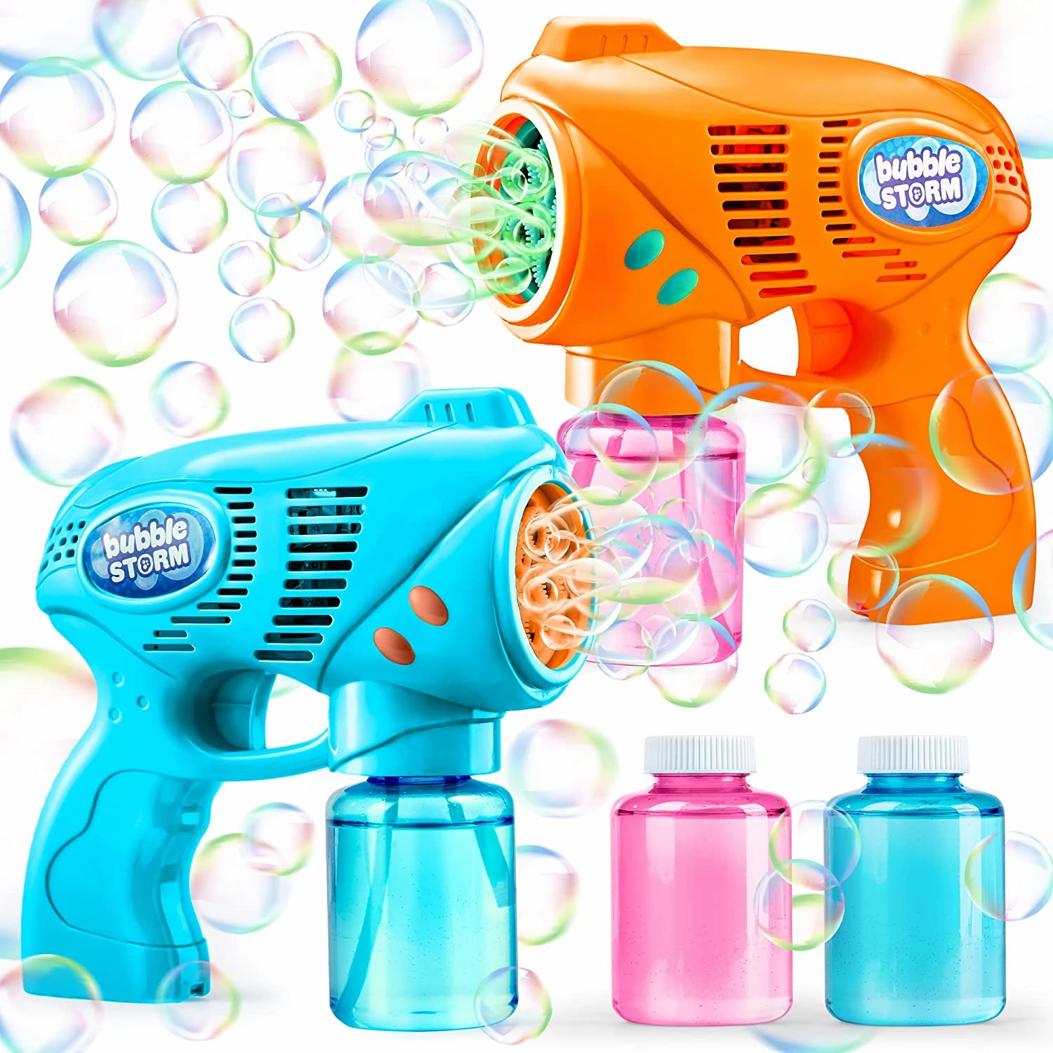 2Pcs Bubble gun with Solution Pitch Recognition