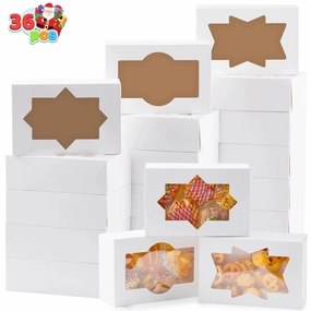 36 Pcs Christmas Cookie Boxes, Plain White Treat Boxes Whimsical Decor Eerie Accessories