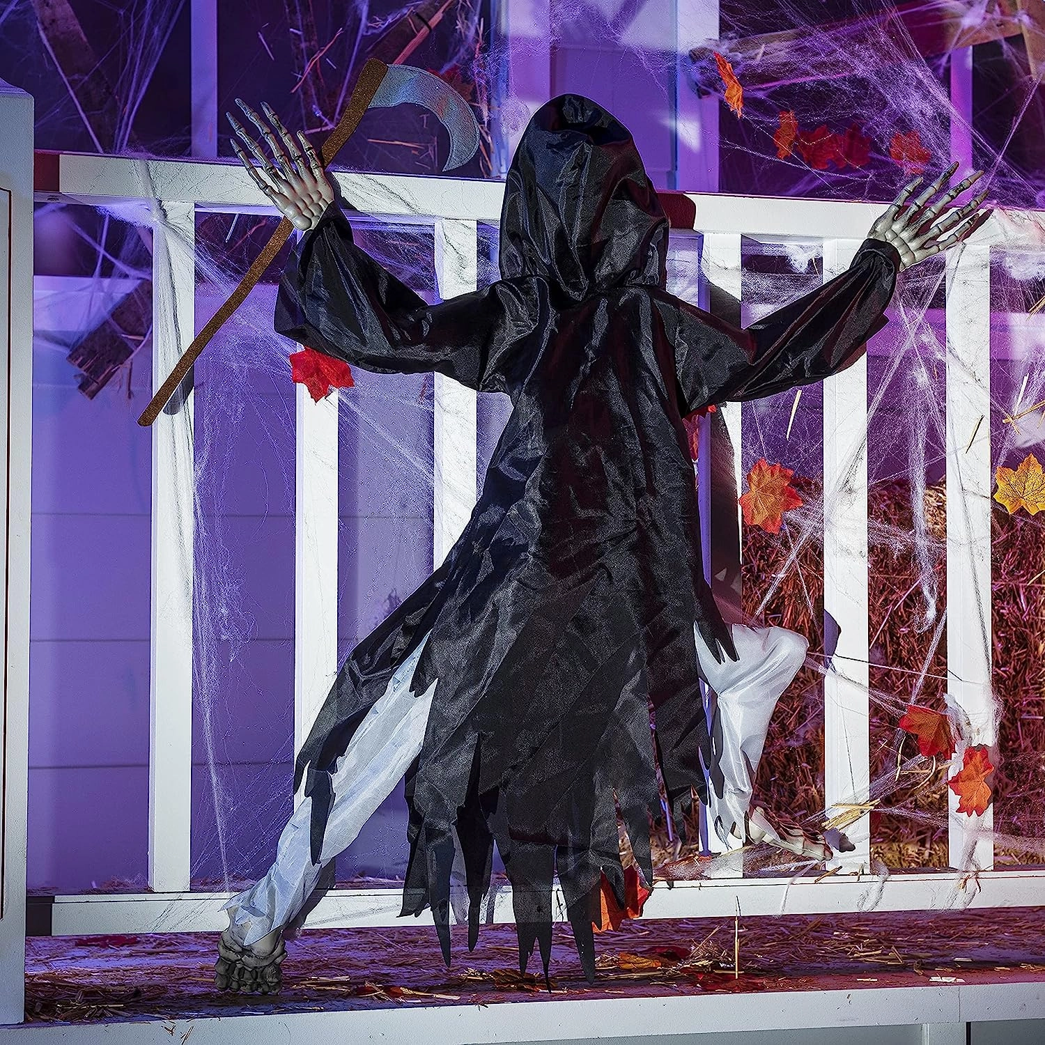 37.5in Halloween Grim Reaper Wall Climber Decoration Enchanting Party Haunted Lights