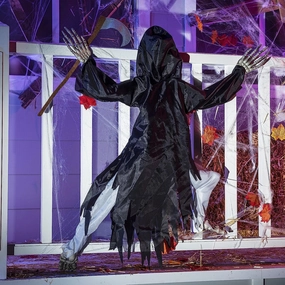 37.5in Halloween Grim Reaper Wall Climber Decoration Enchanting Party Haunted Lights