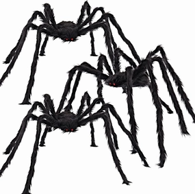 3 Pack Halloween Realistic Hairy Spiders Wicked Masks Spooky Supplies