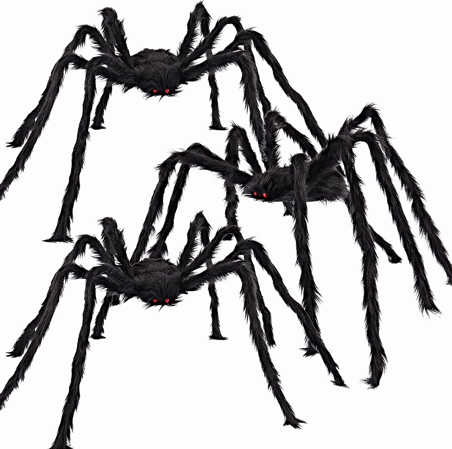 3 Pack Halloween Realistic Hairy Spiders Charming Masks