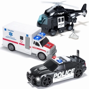 Seasonal Change 3 Pcs City Hero Police Vehicle Toy Set