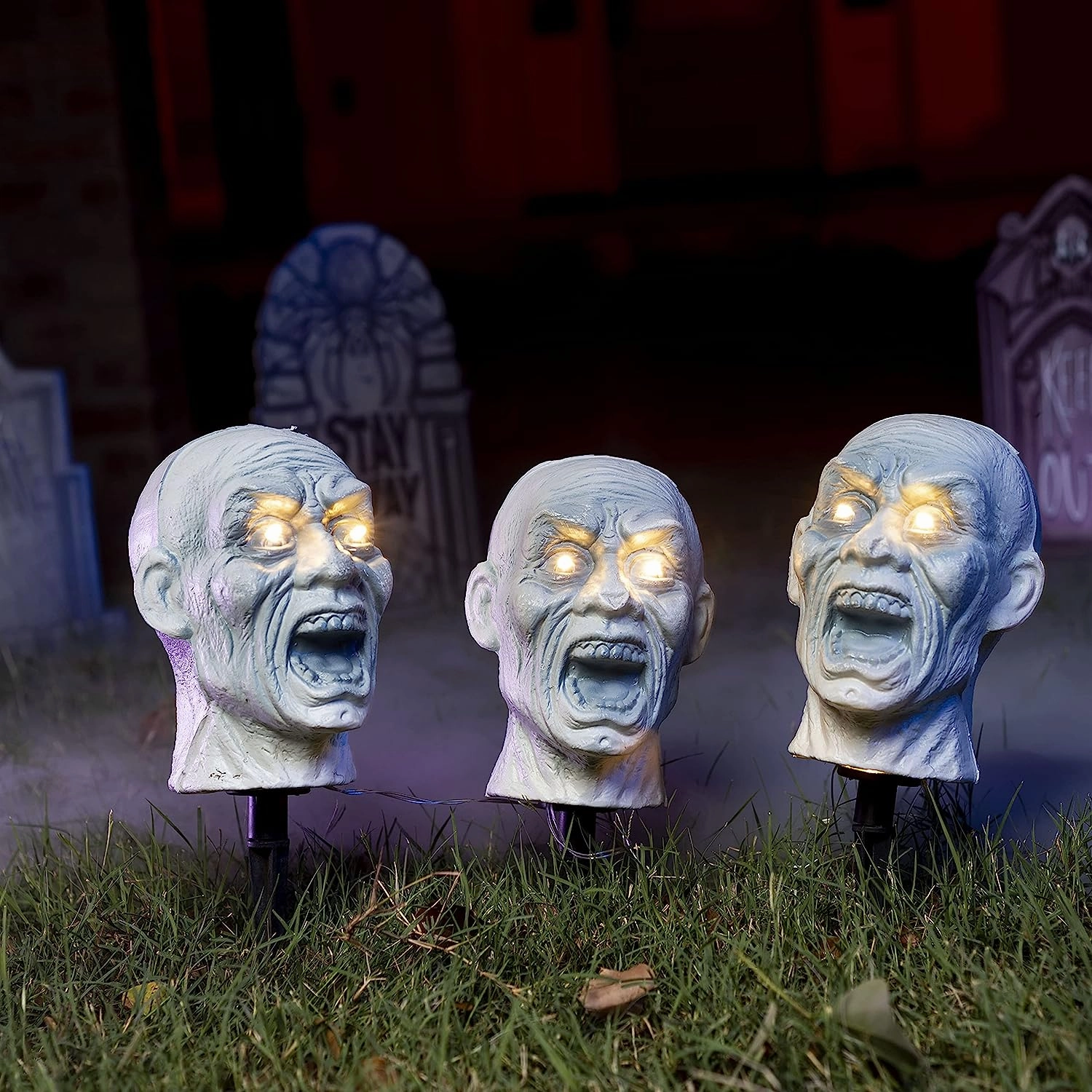 3 Pcs Halloween Zombie Yard Stake Decorations Wicked Designs