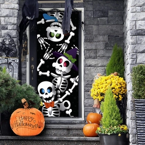 Playful Props Ghostly Accessories 3 Piece 3d Design Cute Skeleton Door Cover