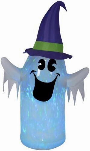 Monster Props Charming Supplies 6 ft Projection Airblown Kaleidoscope Ghost with Witch Hat