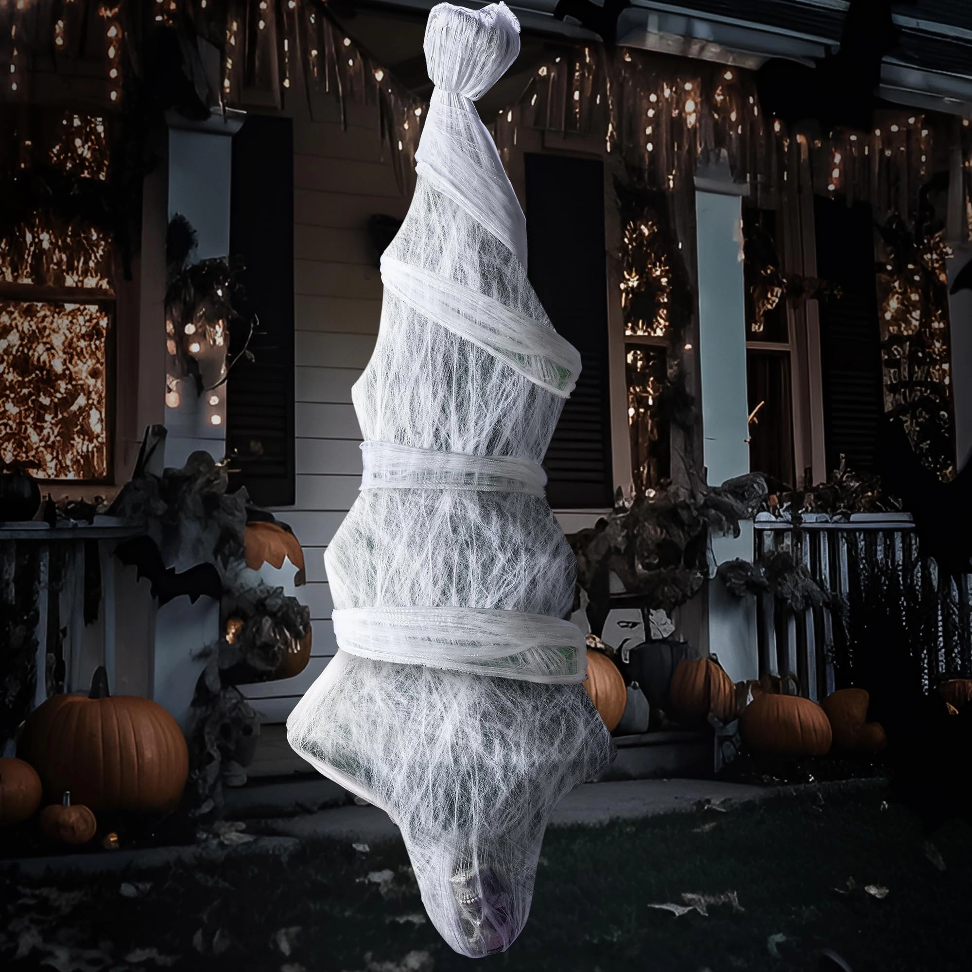 Spooky Decor 72" Halloween Hanging Cocoon Corpse for Outside Decorations