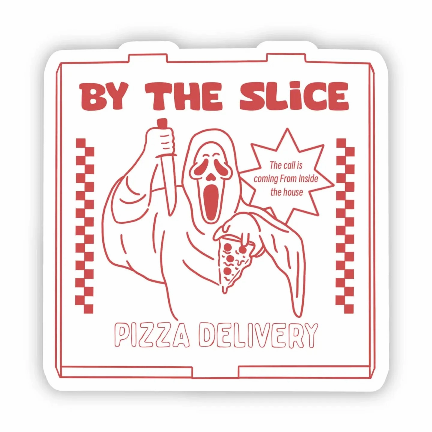 Monster Accents Mystical Lights "By the Slice Pizza Delivery" Horror and Halloween Sticker