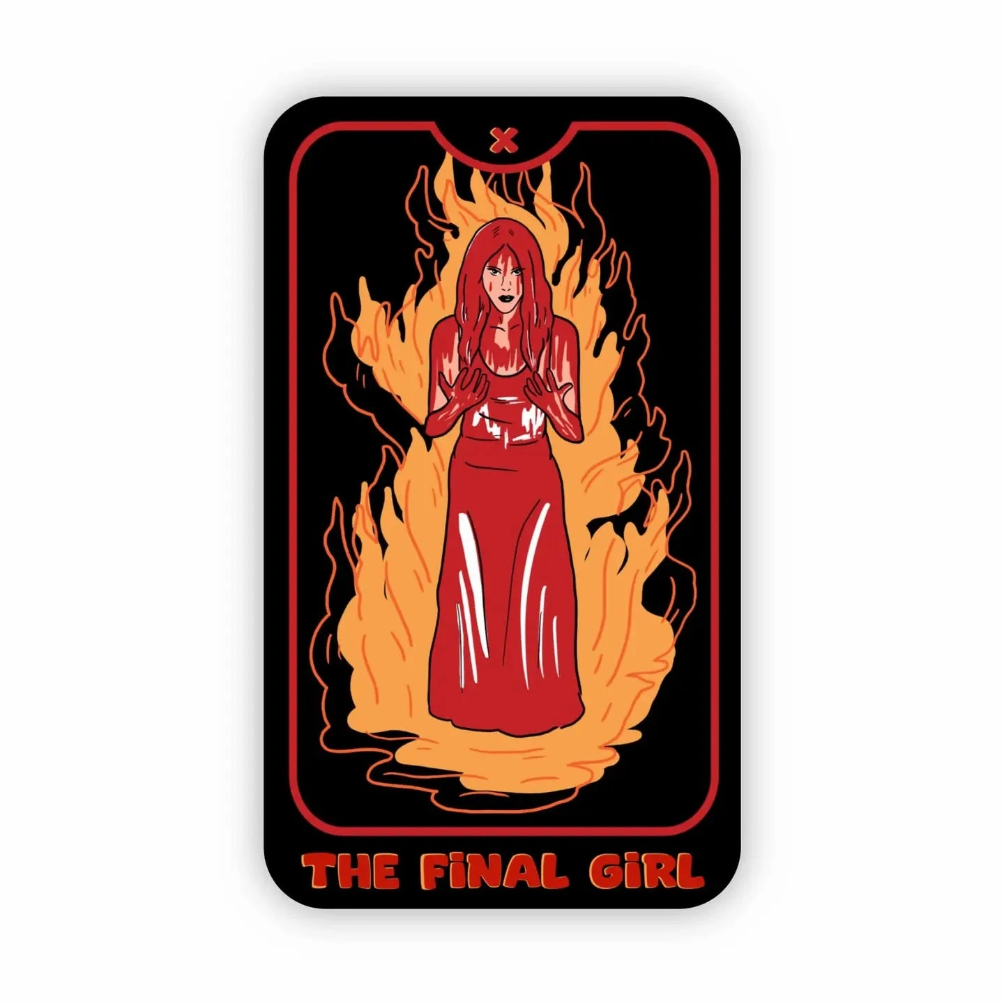 Whimsical Accents Monster Displays "the Final Girl" Horror Halloween Sticker