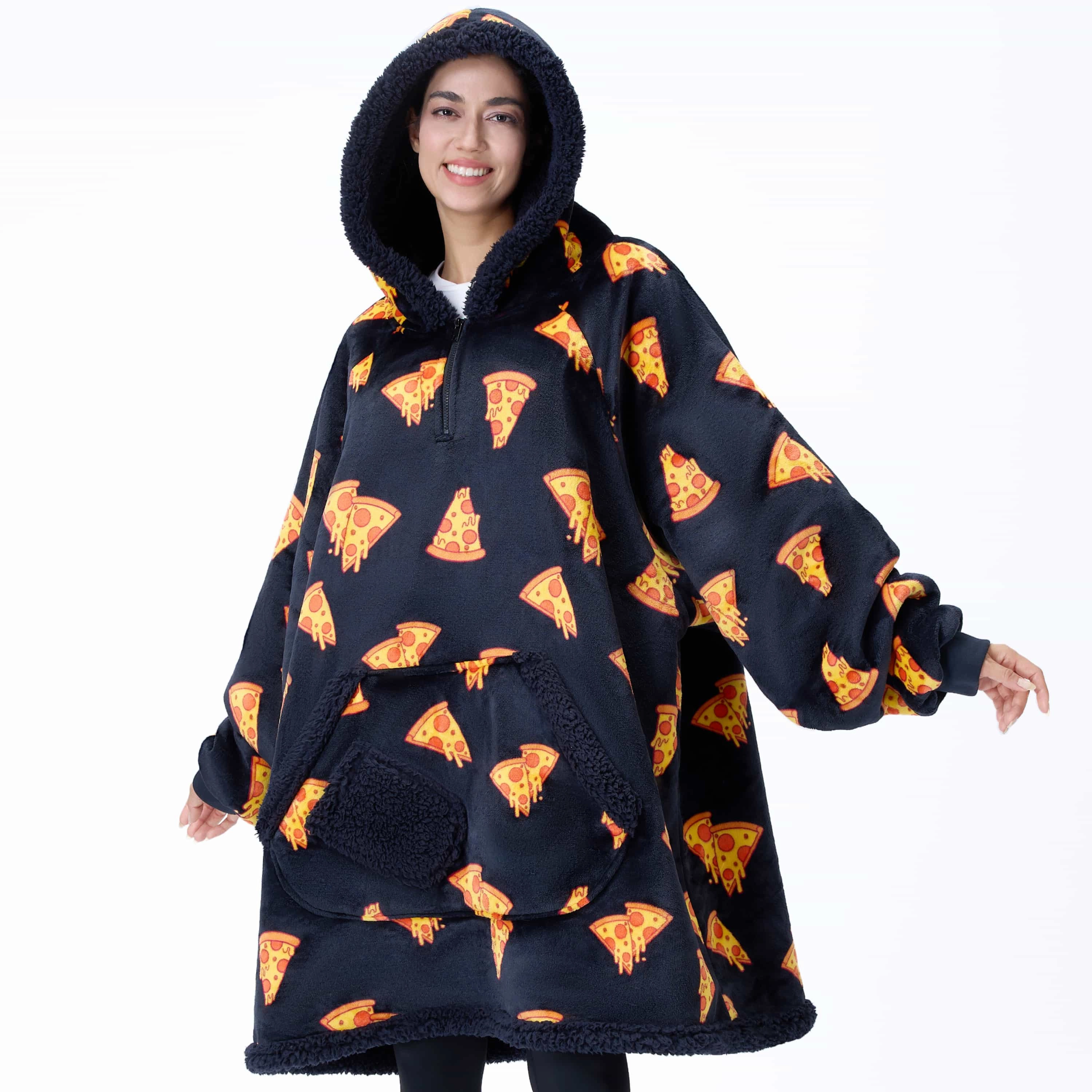 Adult Sherpa Wearable Blanket-Pizza Awareness Expand