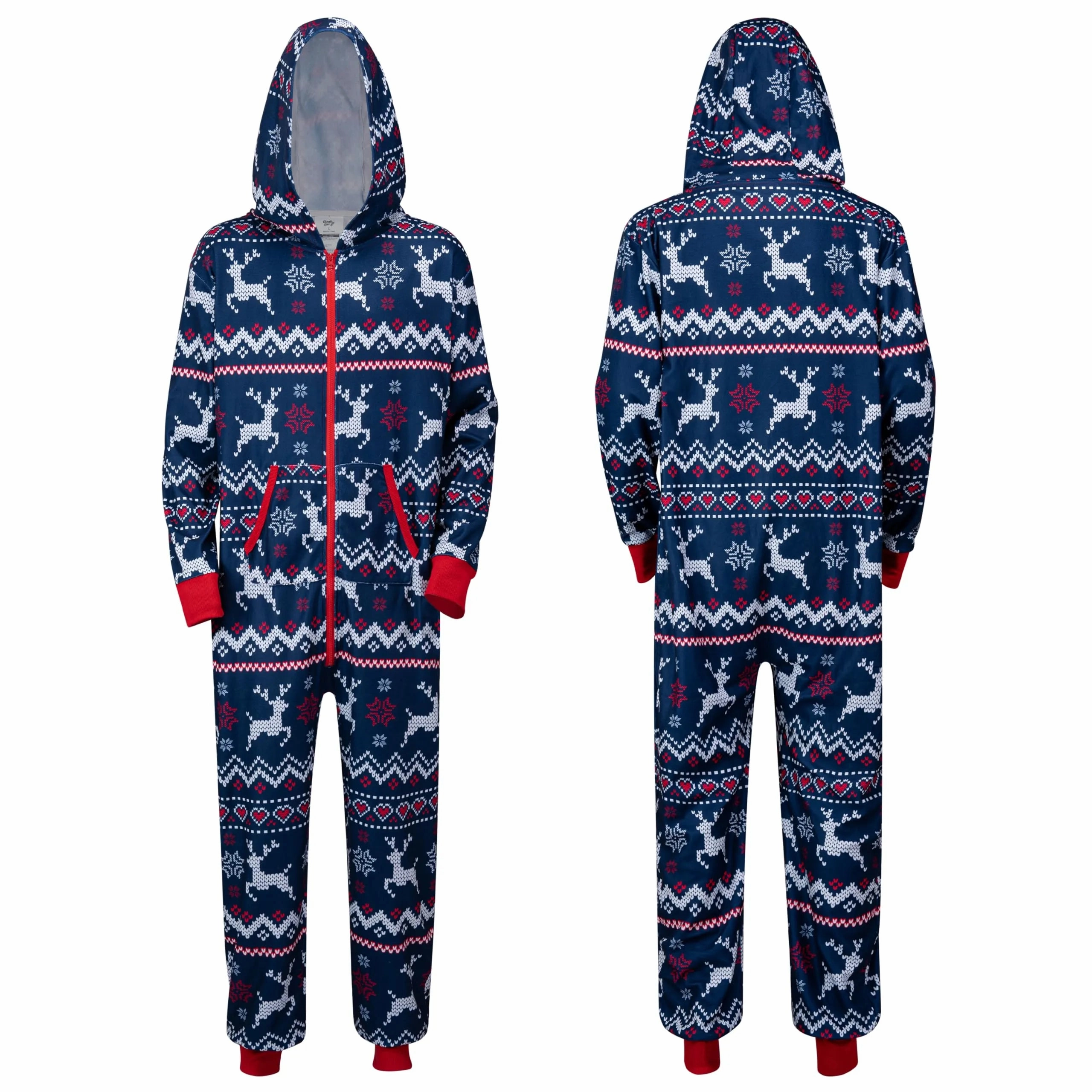 Adults Christmas Hooded Pajamas, Men Loose Christmas Pajamas Haunted Accessories