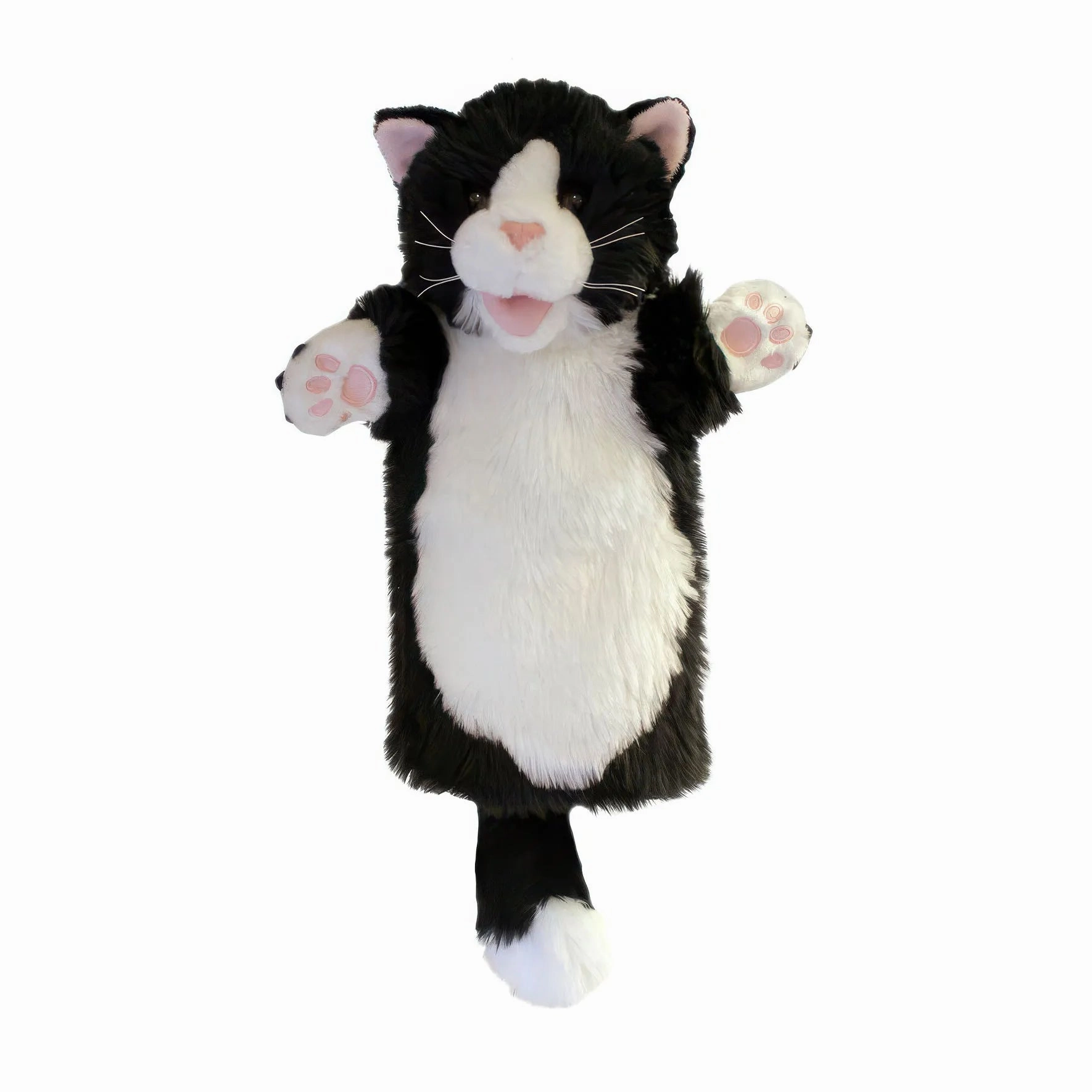 The Puppet Company - Long-Sleeves Black & White Cat Hand Puppet Practical Creator