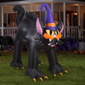 Scary Decor Animated 8.5 ft Tall Airblown Scary Cat