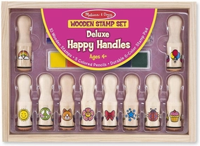 Festive Decoration Premium Content Melissa & Doug Wooden Stamp Set - Deluxe Happy Handles