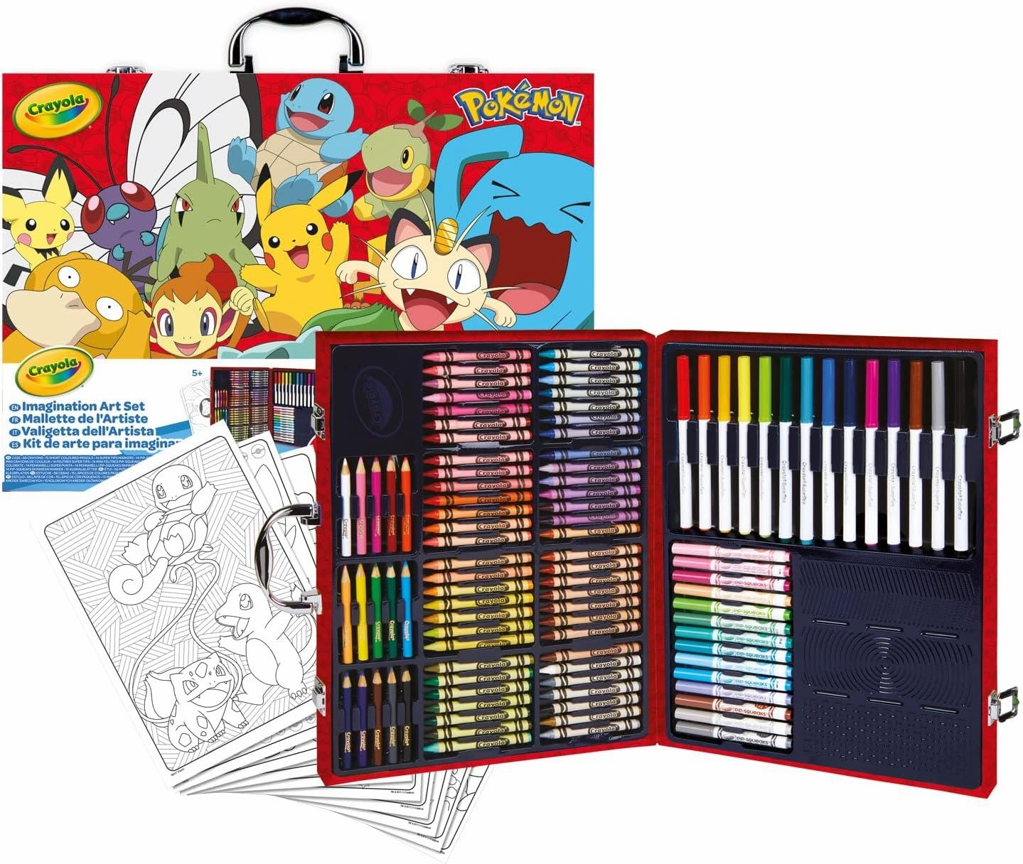 Unlocked Potential Fictional Language CRAYOLA Pokemon Artist Briefcase Creative Set with 115 Pieces
