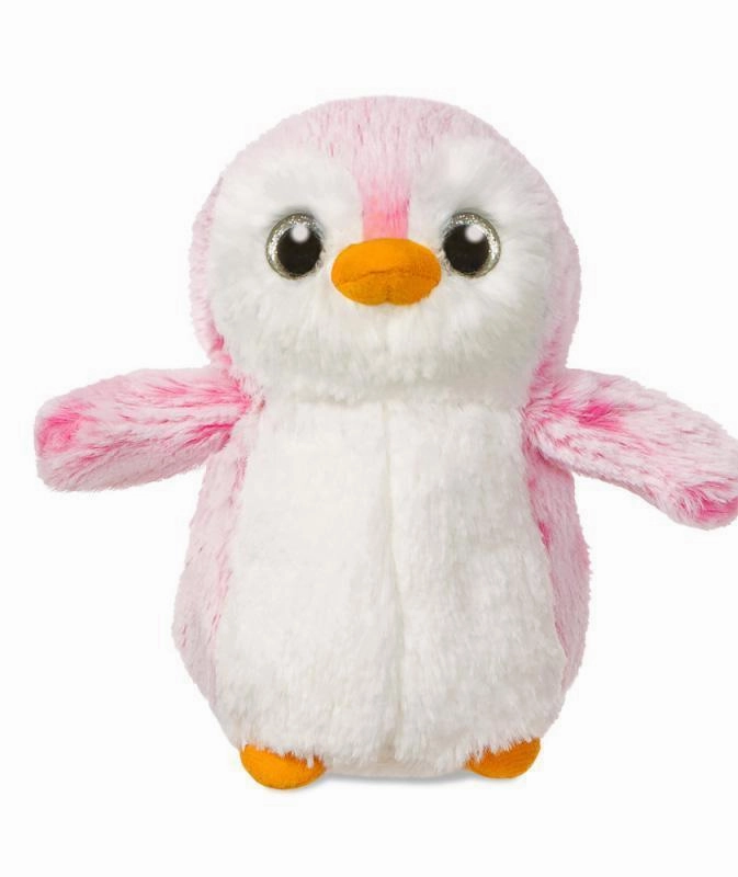 Tiny Appliance Little Plaque AURORA 73887 Pompom Penguin, 6-Inch Soft Toy, Pink