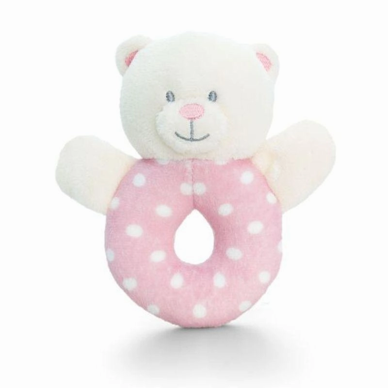 Baby Keel SN0769 Baby Bear Ring Rattle 12cm - Girl Statue Craftsperson Easy Carry