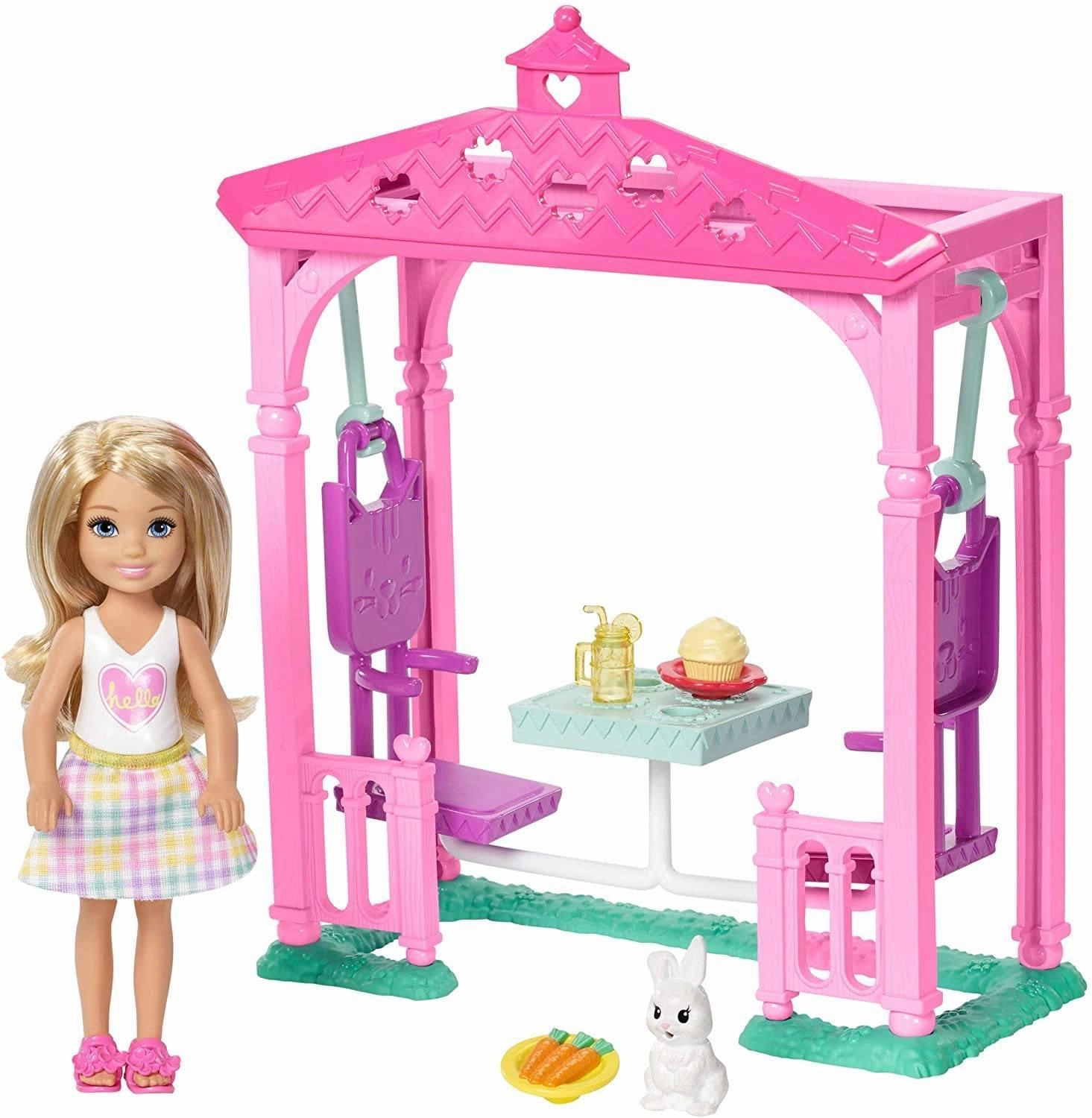 Enchanting Table Mental Health Day Barbie FDB34 Club Chelsea Doll and Pet Picnic