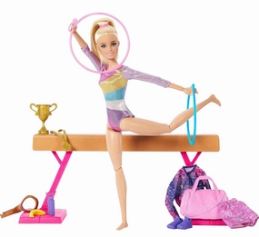 Barbie Gymnastics Playset with Blonde Gymnast Fashion Doll Historical Lesson