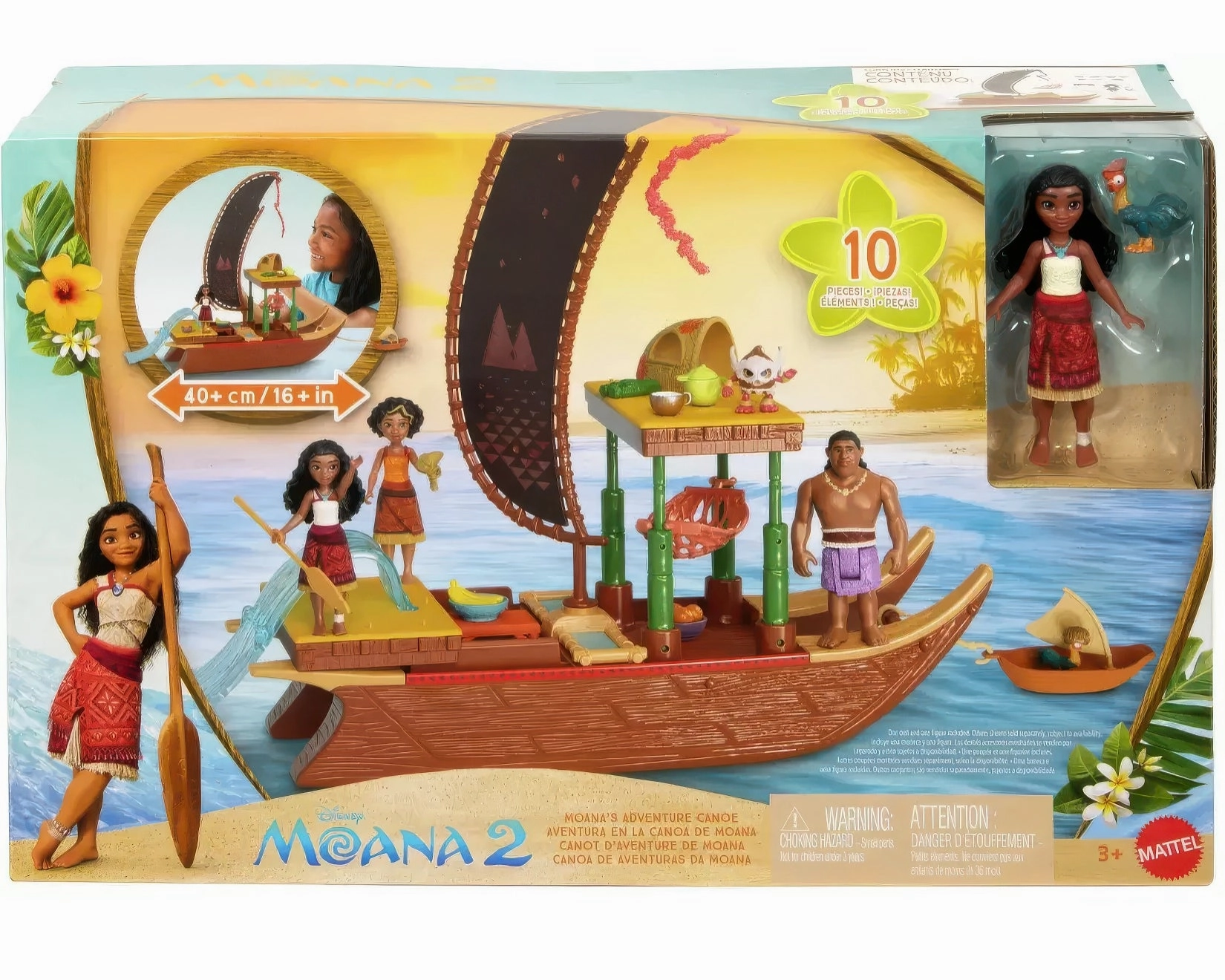 Hot Release Disney Moana 2 Moana's Adventure Canoe Playset with Doll