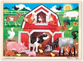 Melissa & Doug 19061 Barnyard Jigsaw Puzzle 24pc Hard Plastic Suitcase Artist