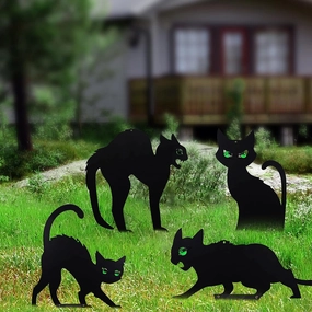 Haunted Ornaments Ghostly Supplies Black Cat Silhouette Yard Sign