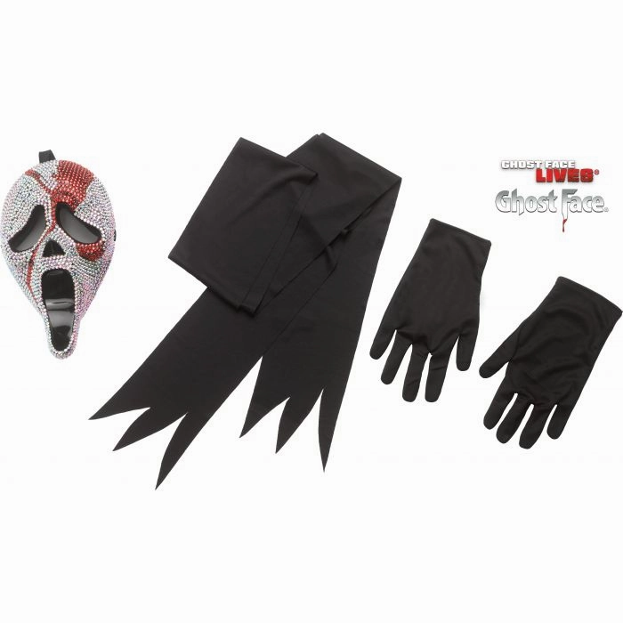 Eerie Decor Frightening Displays Bloody Bling Ghost Face? - Adult