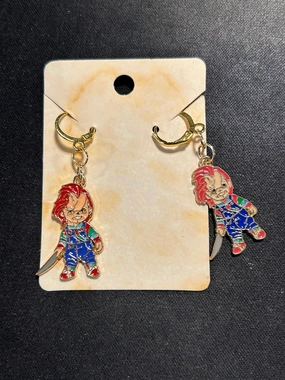 Wicked Displays Playful Decorations Bride of Chucky Full Body Earrings
