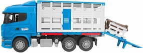 BRUDER 03549 BWorld Scania R-Series Livestock Transporter With One Cow Gacha Game