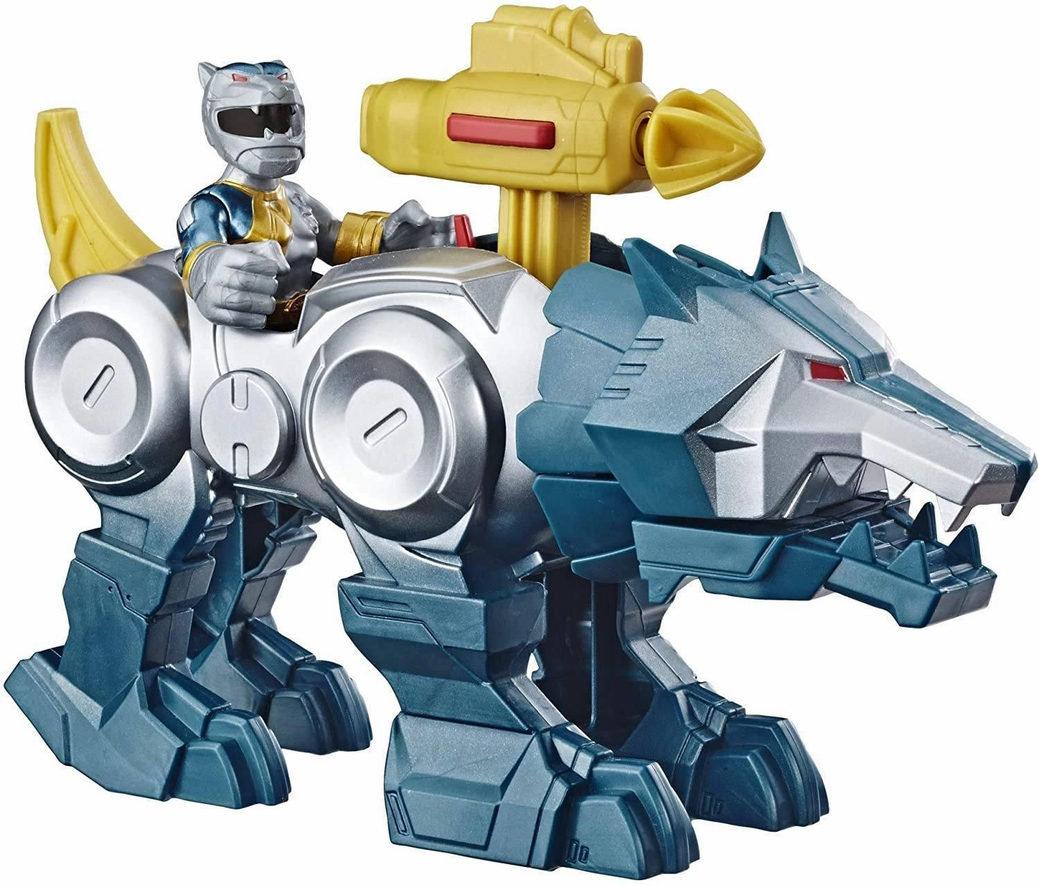 Unlockable Character Power Rangers Playskool Heroes Silver Ranger & Wolf Zord 2-Pack