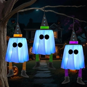 23.6'' 3PCS Halloween Hanging Ghosts Decorations Outdoor Wicked Supplies