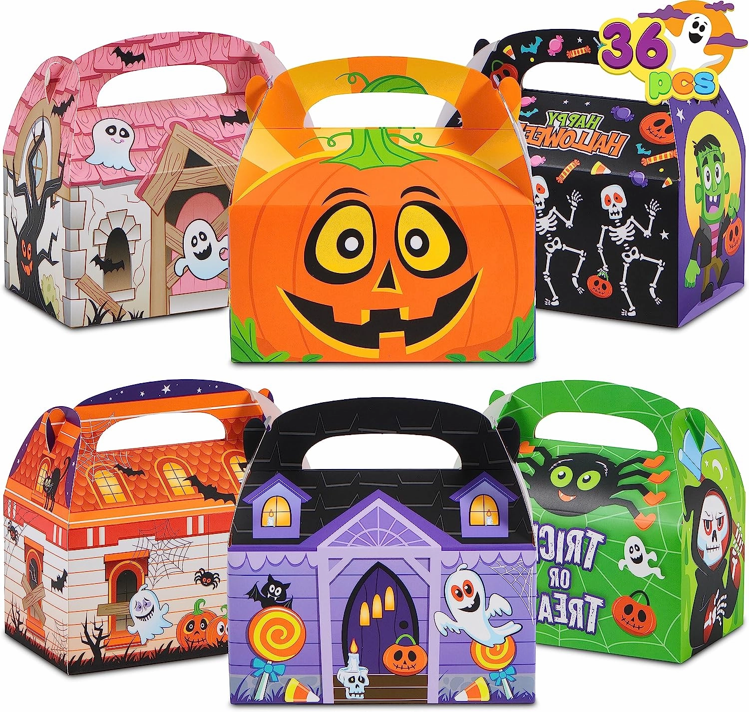 Spooky Accessories Fantastic Accessories Cardboard Treat Boxes, 36 Pcs