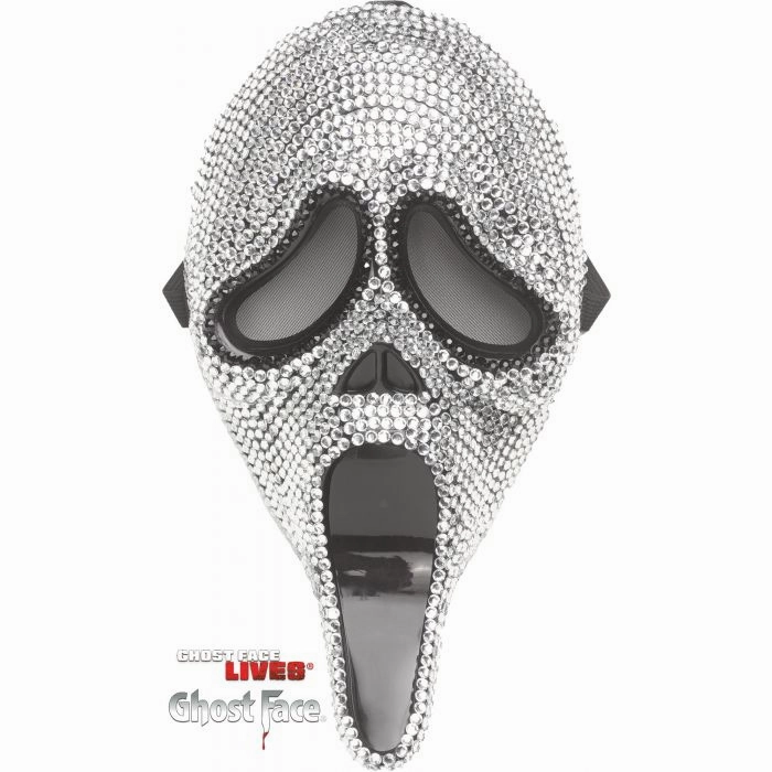 Charming Decor Eerie Accents Deluxe Bling Ghost Face? - Adult