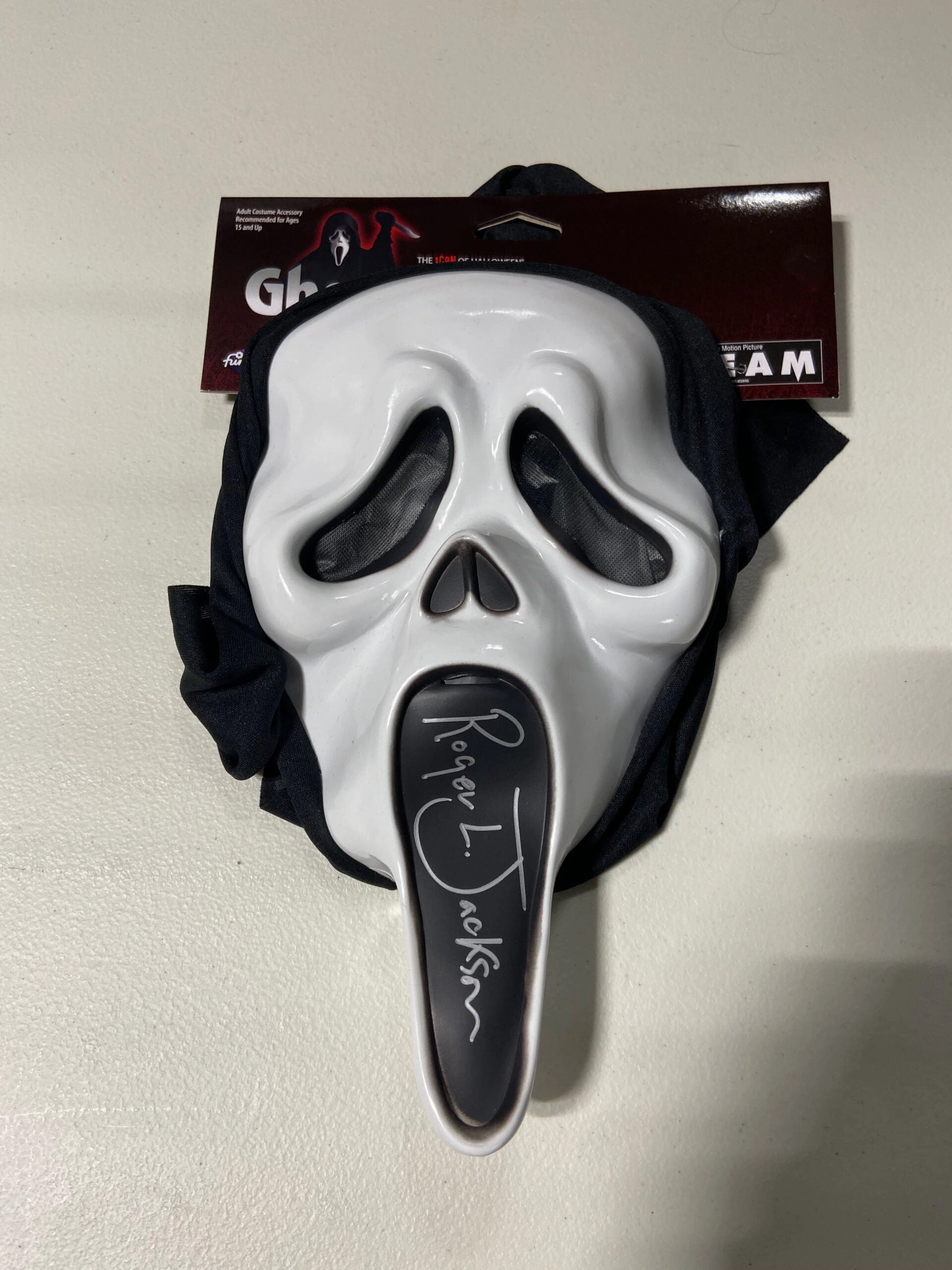 Roger L. Jackson Autographed Ghostface Mask (JSA Certified) Whimsical Crafts