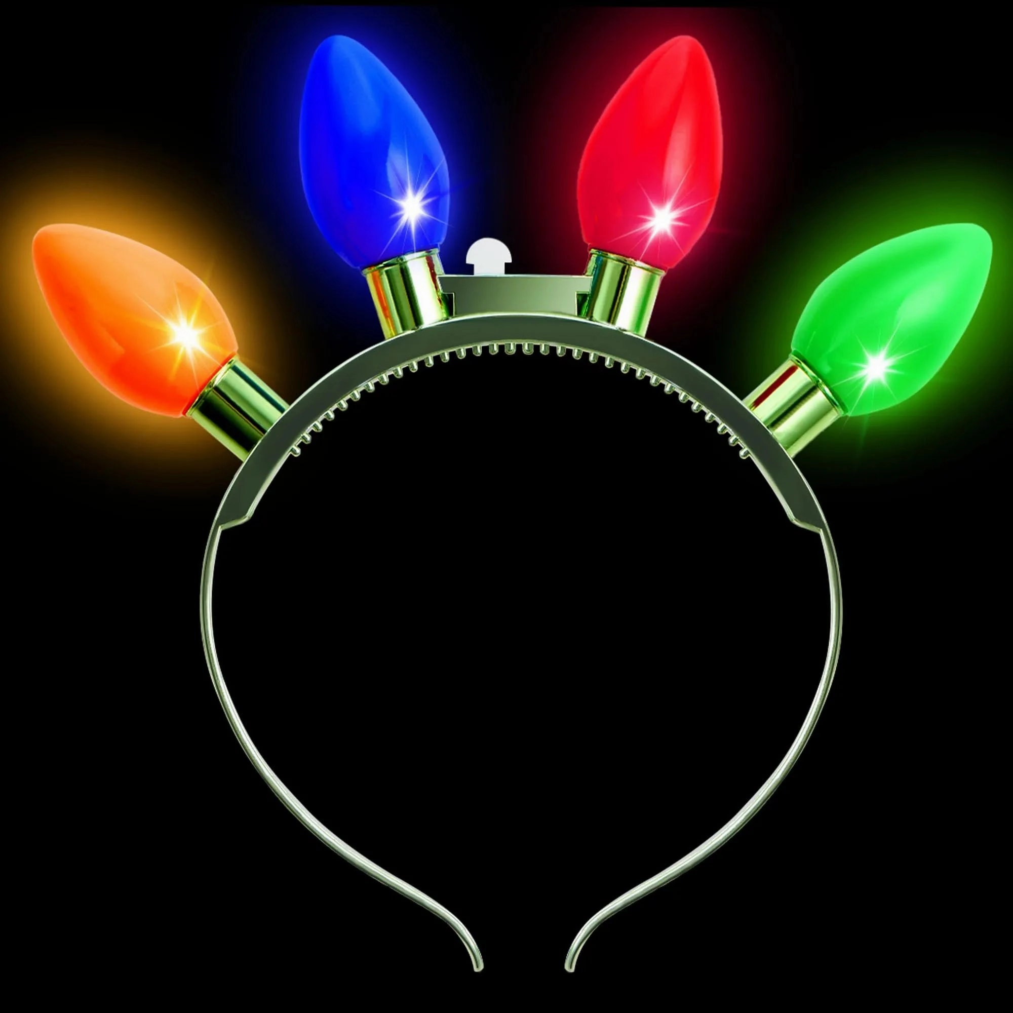 Ghoulish Ornaments Ghoulish Decorations Christmas 1 Pack LED Light Up Bulb Headband with 4 Colorful LED Bulbs, 6 Flashing Modes